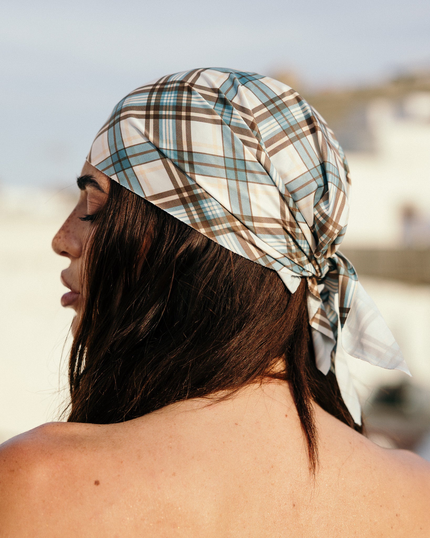 Bandana Tartan Azzurro