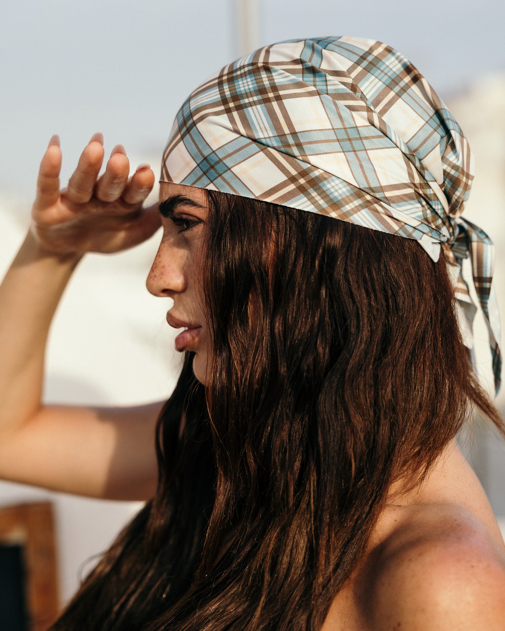 Bandana Tartan Azzurro