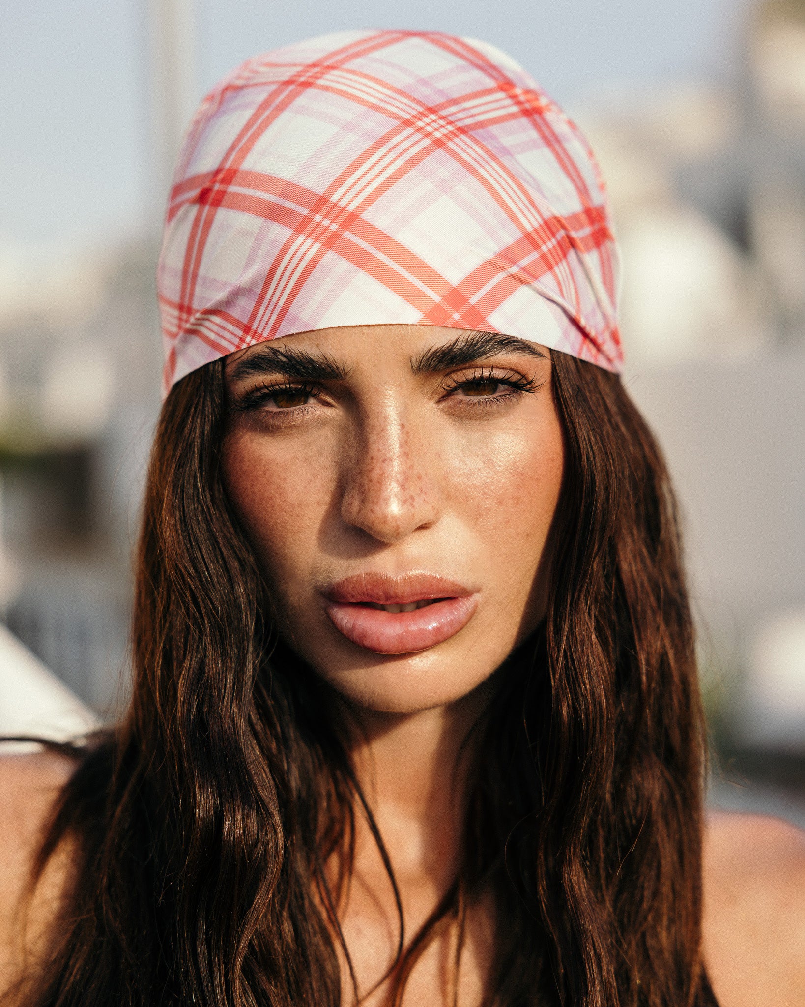 Bandana Tartan Rosa
