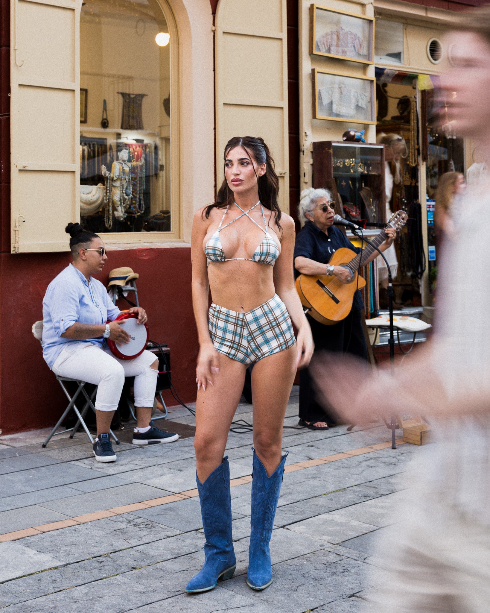 Tartan Culotte azzurro
