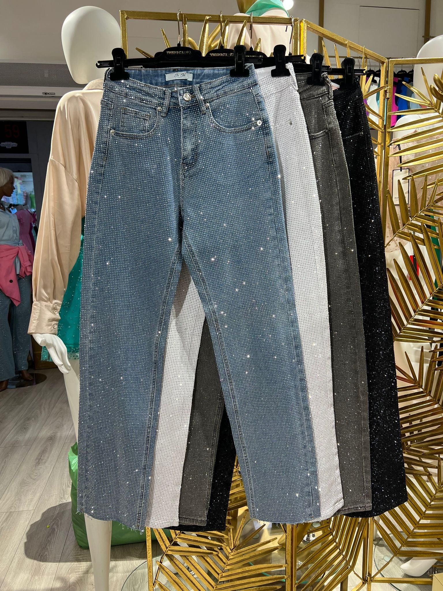 Sequined jeans