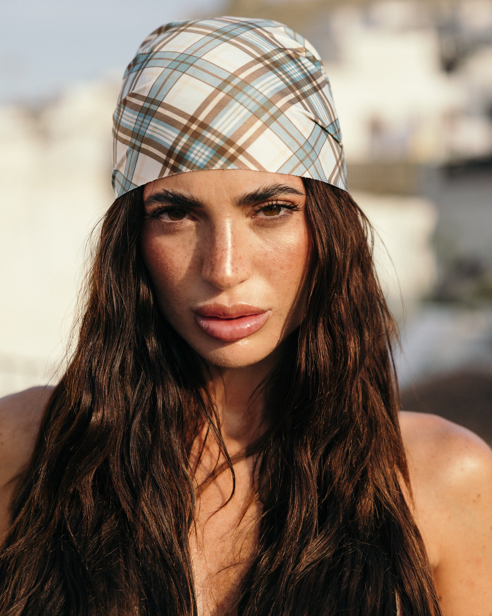 Bandana Tartan Azzurro