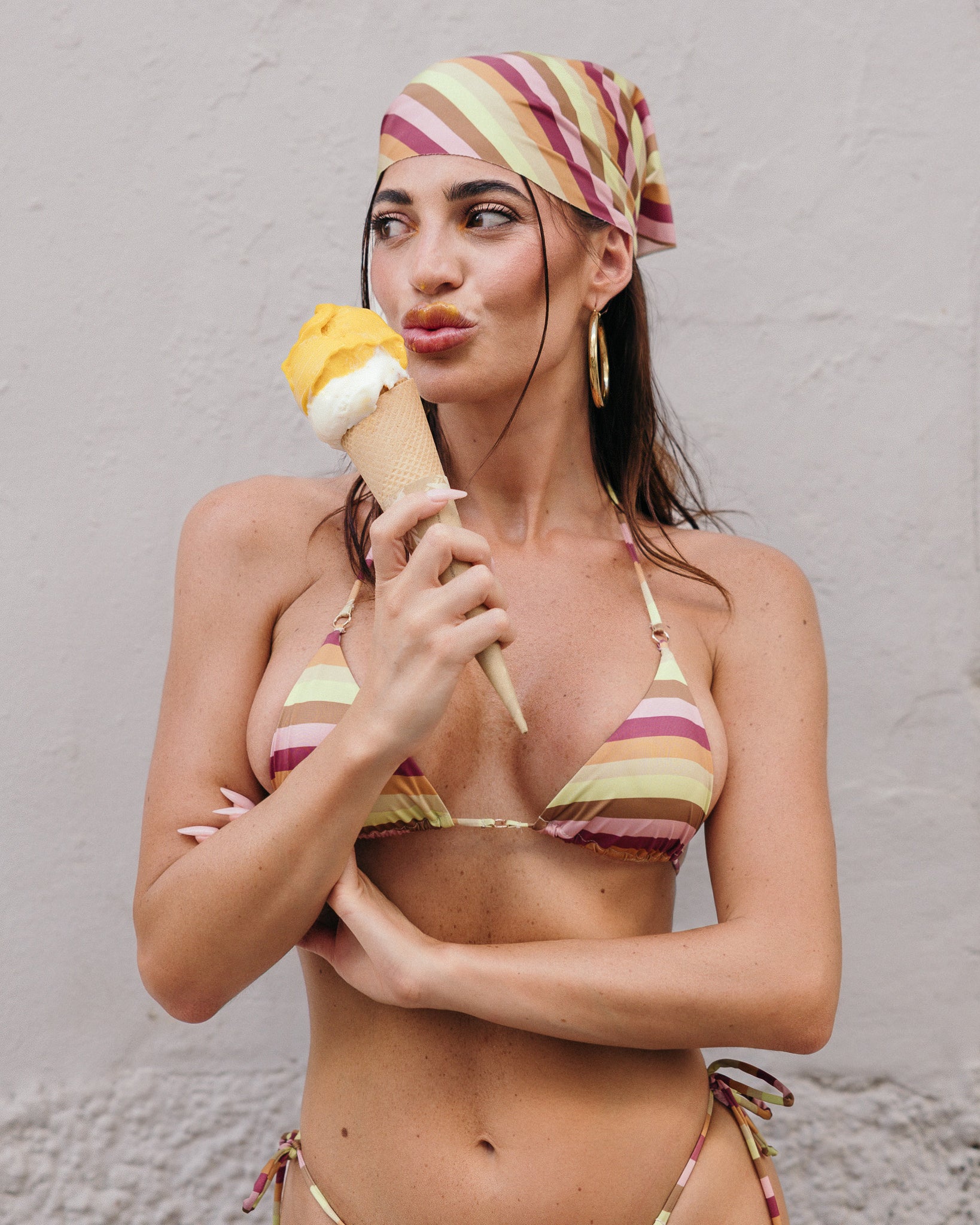 Lines Triangle Bikini rosa